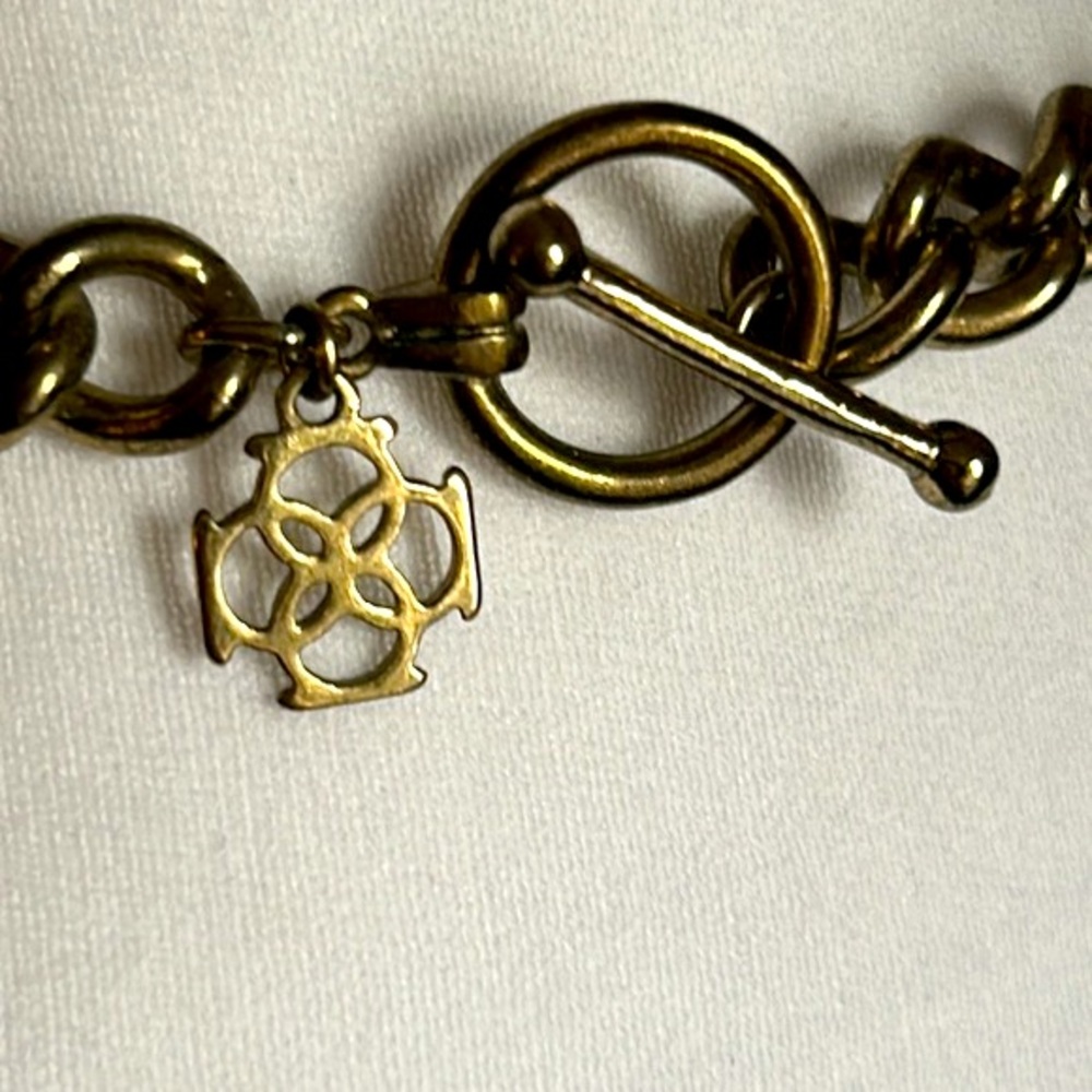 Ann Taylor Chunky Bold Statement Faceted Rhinestone and Gold Tone Link Necklace - Picture 4 of 7